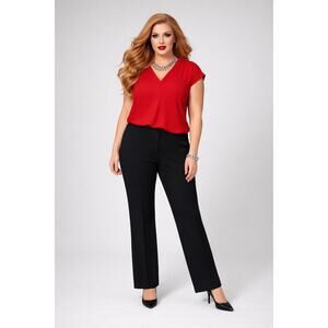 Betabrand Black Dress Pant Yoga Pants XL Work Career Stretch Faux Front Pockets